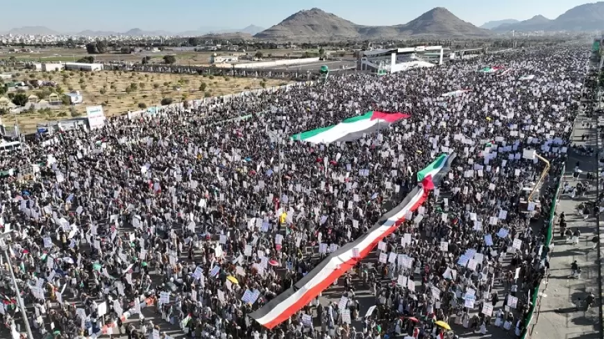 مليونية صنعاء تؤكد الإستنفار اليمني دعما لفلسطين 