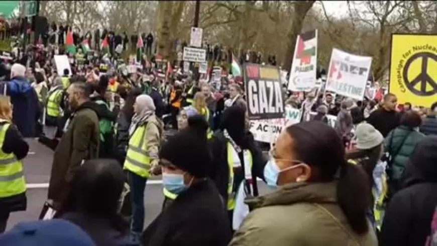 مظاهرات حاشدة في بريطانياً دعماً للفلسطينيين